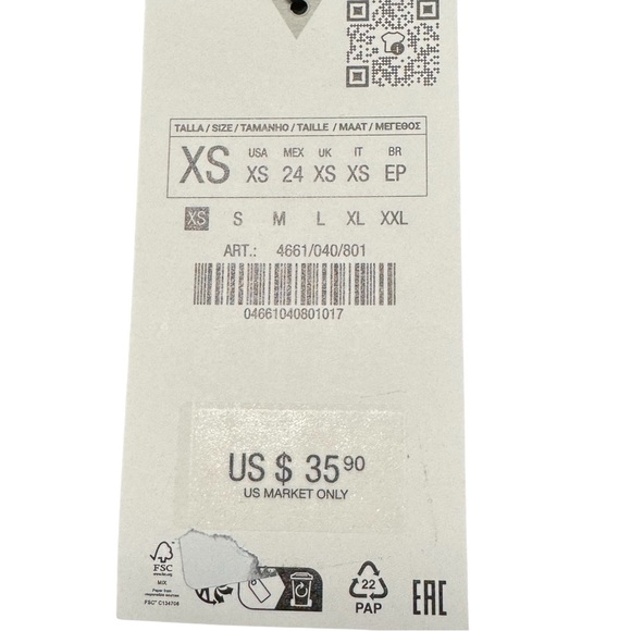 (NWT) Zara Side Ruched Top  ANTHRACITE GRAY Size XS - Picture 8 of 8